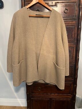 Zara Open-Front lightweight Blazer outer layer in beige